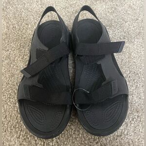 Black Croc Sandals